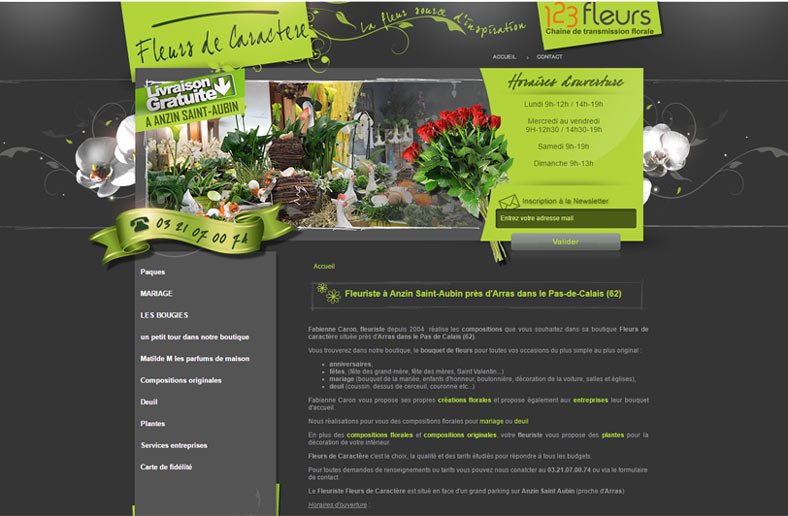 Fleurs de caractère, site réalisé par KREATIC Fleurs de caractère, site réalisé par KREATIC