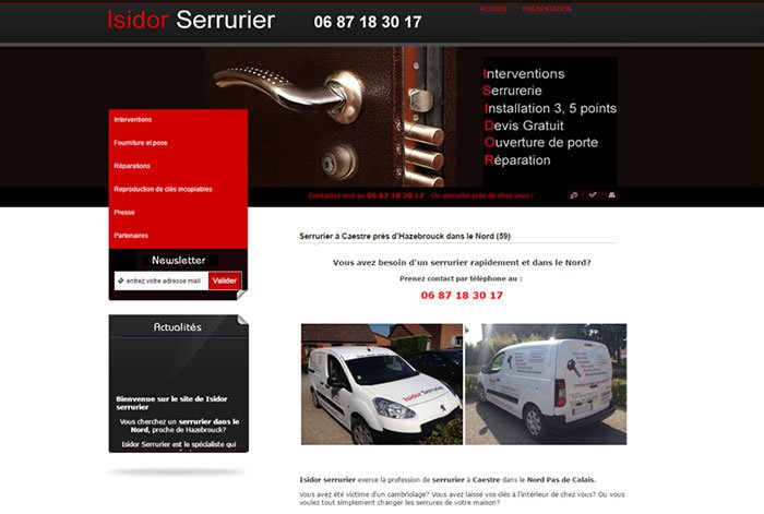 Isidor serrurier, site réalisé par KREATIC Isidor serrurier, site réalisé par KREATIC