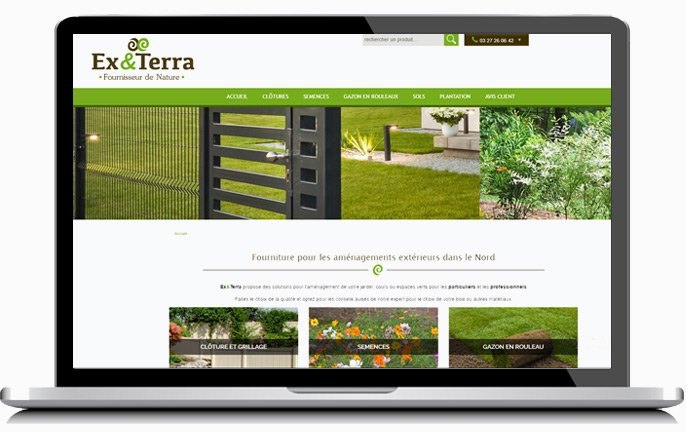 Ex&Terra, site catalogue créé par KREATIC